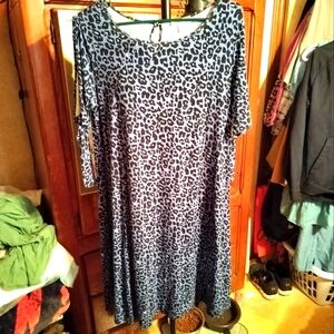 Blue Leopard print dress